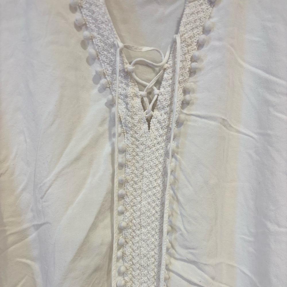 Bindya New York Boho White Swim Coverup Tunic Dress O/S - Picture 3 of 6